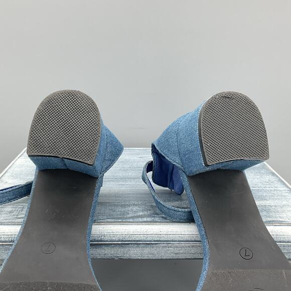 Charles Albert Women’s Block heel Denim Sandals Blue Size 7 - Picture 8 of 10